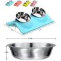 UPSKY Double Dog Cat Bowls and Replacement Stainless Steel Dog Cat Bowl, Pet Feeding Station for Small Dogs and Cats,12oz