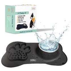 Spill Proof Dog Bowl Mats for Food and Water Slow Feed Dog Bowl Mat No Spill Dog Bowl Cute Dog Bowls