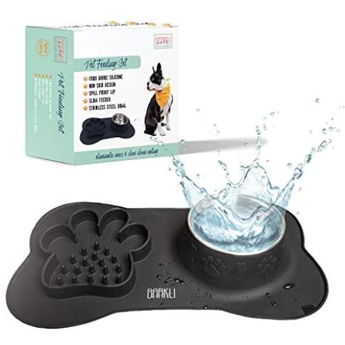 Spill Proof Dog Bowl Mats for Food and Water Slow Feed Dog Bowl Mat No Spill Dog Bowl Cute Dog Bowls