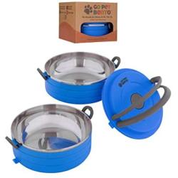 Healthy Human Portable Dog & Pet Travel Bowls with Lid - Human Grade Stainless Steel - Ideal for Food & Water - 3 Sizes & 3 Colors