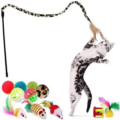 12Pcs/21Pcs Colorful Kitten Toys Pet Toy Set Cat Channel Funny Cat and Cat Supplies Pet Cat Plush Toy Pet Interactive Toy(12PCS) 12Pcs/21Pcs Colorful Kitten Toys Pet Toy Set Cat Channel Funny Cat and Cat Supplies Pet Cat Plush Toy Pet Interactive Toy(12PCS)