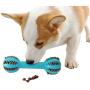 Gbrand Dog Chew Toy Ball, Interactive Dog Teeth Cleaning Toothbrush Stick Bite Resistant Dog Toys, Food Dispensing Ball, for Small Medium and Large Dogs, 19x6cm, Blue