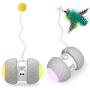 Electronic Pet Cat Toy Smart Automatic Sensing Obstacles Led Wheel Rechargeable Flash Rolling Colorful Light Electric Cat Stick