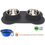 Benephit Dog Bowls Stainless Steel Dog Bowl with No Spill Non-Skid Silicone Mat 53 oz Feeder Bowls Pet Bowl for Dogs Cats and Pets