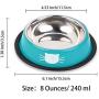 Cat Bowl Pet Bowl Stainless Steel Cat Food Water Bowl with Non-Slip Rubber Base Small Pet Bowl Easy to Clean Durable Cat Feeding Bowls Set of 2 (Black&Blue)