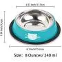 Cat Bowl Pet Bowl Stainless Steel Cat Food Water Bowl with Non-Slip Rubber Base Small Pet Bowl Easy to Clean Durable Cat Feeding Bowls Set of 2 (Black&Blue) Cat Bowl Pet Bowl Stainless Steel Cat Food Water Bowl with Non-Slip Rubber Base Small Pet Bowl Easy to Clean Durable Cat Feeding Bowls Set of 2 (Black&Blue)