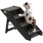PETMAKER Folding Pet Stairs-Carpeted Foldable Durable Wood Steps-Compact Collection