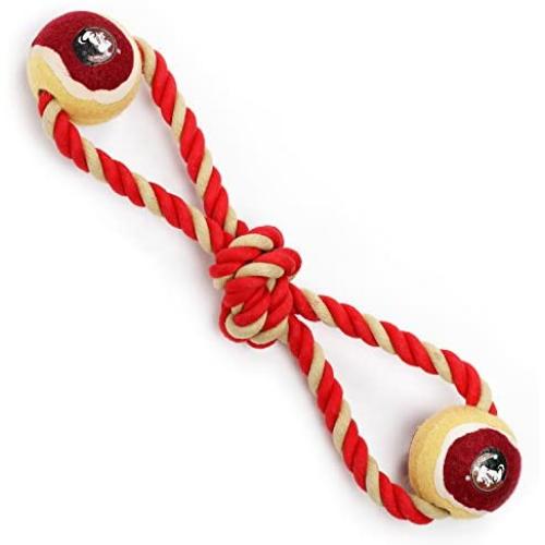 Pet Goods Manufacturing Florida State Seminoles Double Ball with Dog Toy Rope