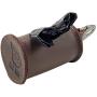 Taco Dog, Thick Poop Bag Handmade from Full Grain Leather - Convenient Carrier for Poop Bag Storage - Plastic Free, Leash or Collar Accessory - Easy Attachment, Reloading, Dispensing - Bourbon Brown