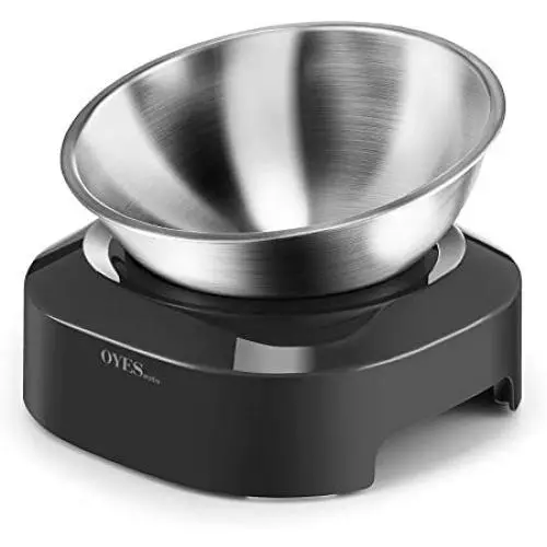 OYESauto Elevated Cat Bowls,15°Tilted Cat Food and Water Bowls with Stainless Steel Pet Feeding Bowls for Cats and Small Dogs OYESauto Elevated Cat Bowls,15°Tilted Cat Food and Water Bowls with Stainless Steel Pet Feeding Bowls for Cats and Small Dogs