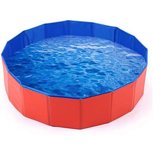 mcgrady1xm Collapsible Pet Dog Bath Pool, Kiddie Pool Hard Plastic Foldable Bathing Tub PVC Outdoor Pools for Dogs Cat Kid