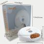 JEMPET Automatic Pet Cat Dog Feeder-Donut Shape 6-Meal with Programmable Timer-Power by USB/Battery-Auto Dispenser for Cat & Small / Medium Dog