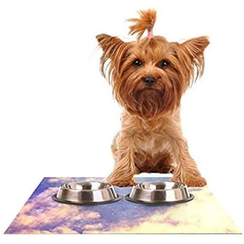 KESS InHouse Rachel Burbee Exhale Feeding Mat for Pet Bowl, 24 by 15-Inch