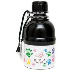 Long Paws Pet Water Bottle, 250 ml, Colourful Paws design, Small, Lick n Flow Dog Bottle
