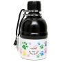 Long Paws Pet Water Bottle, 250 ml, Colourful Paws design, Small, Lick n Flow Dog Bottle