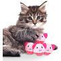 ocijf179 Cat Toy 3Pcs Frog Pig Shape Plush Bell Hollow Out Round Ball Cat Kitten Interactive Toy - Pink Pig