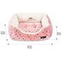 Amazon Basics Cuddler Bolster Pet Bed, Pink Polka Dots