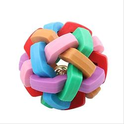 ljfjf Pet Molar Rod TPR Sounding Bold Woven Molar Ball Interactive Educational Toy Large Bell Ball 8cm (Color : Large Bell Ball 8cm)