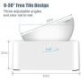 UPSKY Peto Cat Dog Bowl Raised Cat Food Water Bowl with Detachable Elevated Stand Pet Feeder Bowl No-Spill, 0-30°Adjustable Tilted Pet Bowl Stress-Free Suit for Cat Dog (White)