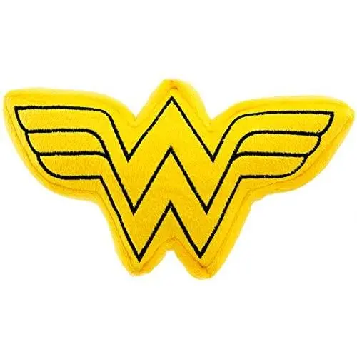 Buckle-Down Dog Toy Plush Wonder Woman Logo Icon Yellow Black Buckle-Down Dog Toy Plush Wonder Woman Logo Icon Yellow Black