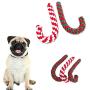 ASZX 1pcs Christmas Cotton Crutch Dog Rope Toys,Candy Cane Rope Toy Puppy Dog Chew Toys Interactive Cotton Rope Toys,Pet Training Toy for Pet Teeth Cleaning,Color Random