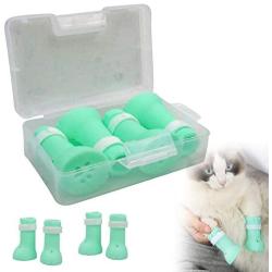 N/W Silicone Cat Nail Covers Caps, Anti-Scratch Cat Claw Covers, Adjustable Cat Nail Caps Cat Paw Protector, Pet Scratching Restraint Booties Kitten Cat Shoes for Home Bathing, Shaving Checking