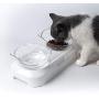 GAPZER Elevated Cat Dog Bowls Food Grade Material 0/15° Tilted Pet Food Water Bowls with Anti Slip Raised Stand Detachable Orthopedic Pet Feeder No-Spill Anti-Overturn