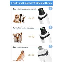 CHORTAU Dog Nail Grinder 2-Speed Dog Nail Trimmers 2020 Newest Rechargeable Low Noise Dog Nail Grinder for Small Medium Large Dogs Cats Pets Painless Paws Grooming with 2 Grinding Wheels