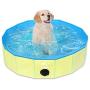 Zacro Foldable Small Dog Pool - Pet Dog Cats Paddling Bath Pool, Small Outdoor Bathing Tub for Dogs Cats and Kids (31.5 X 7.9 in)