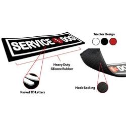 Dogline Service Dog Patch for Harness and Vest Removable 3D Rubber Patches Hook Backing for Small or Large Working Dogs