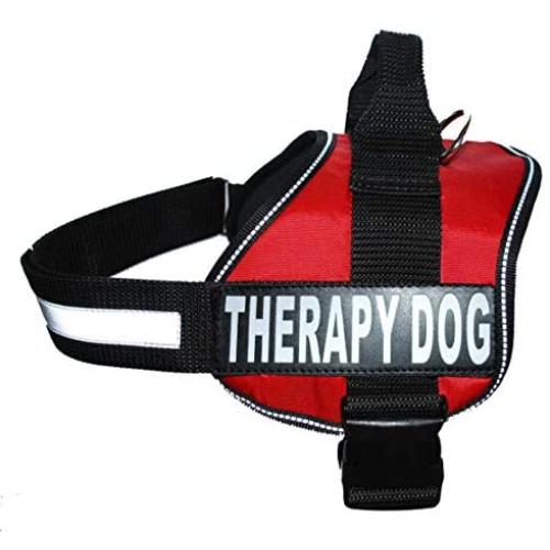 Therapy Dog Harness Service Working Vest Jacket,Purchase Comes with 2 Therapy Dog Reflective Removable Patches. Please Measure Dog Before Ordering.