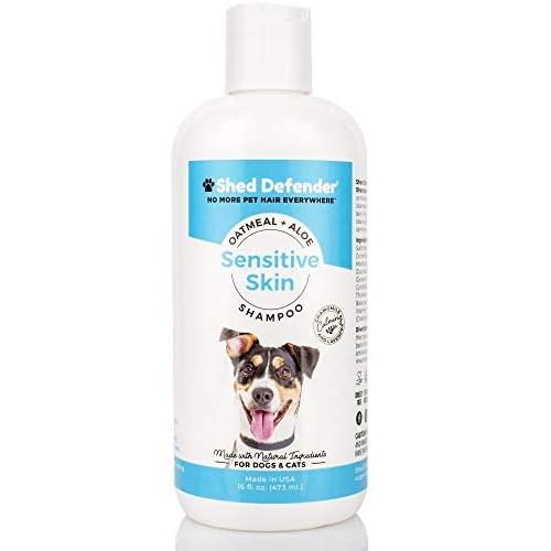 Shed Defender Sensitive Skin Shampoo for Dogs, Plant Based Ingredients Oatmeal, Aloe & Vitamin E, Soothes Dry, Itchy Skin, Allergies, Hypoallergenic