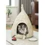 PawsMark Natural Willow Pet Sleeping Bed, Cave, Basket for Dog or Cats with Cushion, White (QI003681) PawsMark Natural Willow Pet Sleeping Bed, Cave, Basket for Dog or Cats with Cushion, White (QI003681)