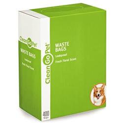 Clean Go Pet Fresh Scent Doggy Waste Bags 400-Count - Convenient, Leakproof, Plastic, Scented Poop Bags