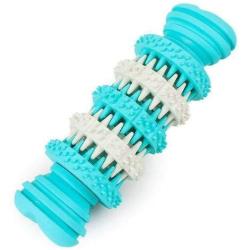 Dog Molar Stick Toys Can Put Snacks Rubber Gear Rotation Chew Stuffs Leakage Food Teeth Cleaning Stick (Light Blue)