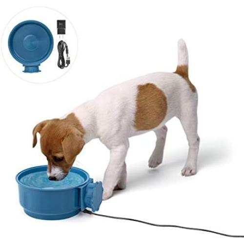 ZLCA Pet Water Heated Bowl for Dogs, Cats, Chickens, Ducks - Pet Thermal Bowls Heating Dog Bowl Feeder Puppy Food Water Heat Bowl, Removable Hanging Rabbit Bird Food Basin