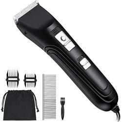 FYLD Dog Clippers Shaver 12V High Power for Thick Heavy Coats Quiet Plug-in Pet Electric Professional Hair Grooming Clippers kit with Guard Combs Brush for Dogs Cats and Other Animals