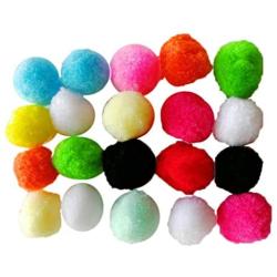 Kesoto Cat Ball Pompom Rainbow Ball Toy Parrot Ball Toy Squirrel Hamster Cotton Soft Non-Toxic Pet Toy