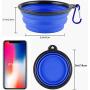 Collapsible Dog Bowls for Travel - Foldable Portable Pet Water Food Bowl Feeding Watering Cup Dish with Waste Bag Dispenser Lightweight for Walking Camping Parking Traveling