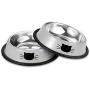 Comsmart Stainless Steel Pet Cat Bowl Kitten Puppy Dish Bowl with Cute Cats Painted Non-Skid for Small Dogs Cats Animals (2 Pack)