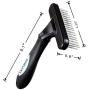 GUGELIVES Dog Comb - Stainless Steel Deshedding and Dematting Undercoat Rake - for Dogs, Cats and Rabbits, Double Row of Teeth, Reduces Shedding, Removes Mattes and Tangles