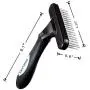 GUGELIVES Dog Comb - Stainless Steel Deshedding and Dematting Undercoat Rake - for Dogs, Cats and Rabbits, Double Row of Teeth, Reduces Shedding, Removes Mattes and Tangles