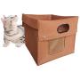 DSDecor Non-Woven Cat Carrier Bag 20'' x20”x21” Foldable Cat House Pet Tent Bed Cave for Cats and Small Dog