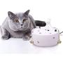 ROSE CREATE 1.3L Ceramic Cat Drinking Water Fountain Bowl, Upgraded USB Charging Smooth Porcelain Electric Pet Water Dispenser for Cats/Dogs with Quiet Pump, 5 Filters - White Sitting Deer