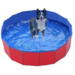 Zology Foldable Dog Pet Bath Pool Collapsible Dog Pet Pool Bathing Tub Kiddie Pool for Dogs Cats and Kids