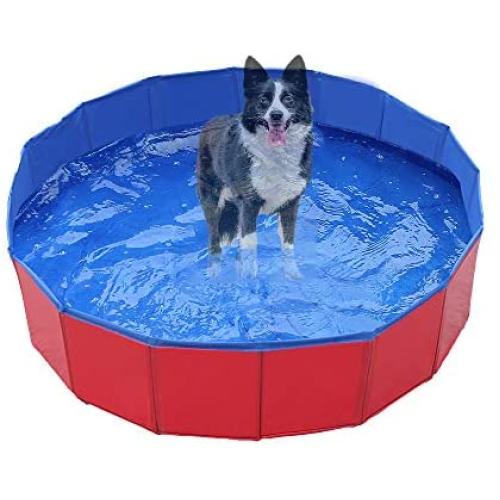 Zology Foldable Dog Pet Bath Pool Collapsible Dog Pet Pool Bathing Tub Kiddie Pool for Dogs Cats and Kids