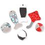 ocijf179 Cats Toy 6Pcs Plush Mouse Fish Ball Funny Pet Cats Teaser Interactive Mint Catnip Toy - Grey+Black White+Red