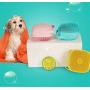 yimea Pet Grooming Brush Bath Brush- Pet Massage Brush Shampoo Dispenser-Soft Silicone Brush Rubber Bristle for Dogs and Cats Shower Grooming
