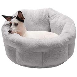 Furhaven Pet Dog Bed - Cooling Gel Memory Foam Faux Fleece and Chenille Soft Woven Traditional Sofa-Style Living Room Couch Pet Bed with Removable Cover for Dogs and Cats