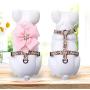 Beirui Escape Proof Small Dog Harness for Puppies - Cute Floral Puppy Walking Harness with Detachable Flower (Chest 12-21”)